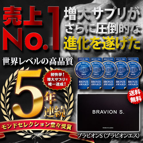 BRAVION S.の製品情報と受賞歴を示すビジュアル。