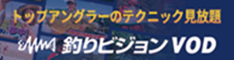 釣りビジョンVOD バナー：トップアングラーのテクニック見放題