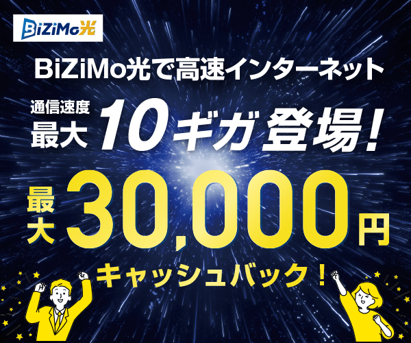 ビジモ光 最大30,000円キャッシュバックキャンペーン